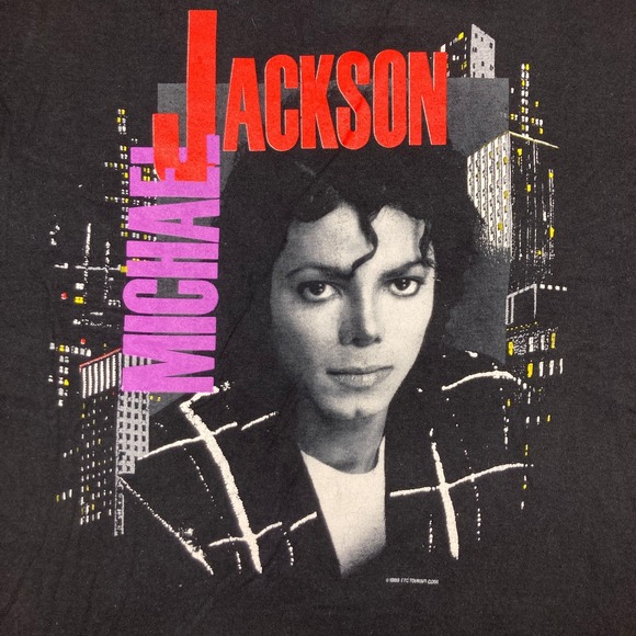 Vintage Michael Jackson Shirt Mens L Black 1988 Bad World Tour Pepsi Promo 80s - Picture 3 of 12